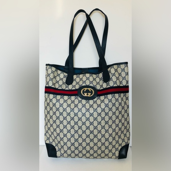 Authentic GUCCI GG Plus Monogram Web Ophidia Logo Tote COA 002-904-0131 - Picture 1 of 13